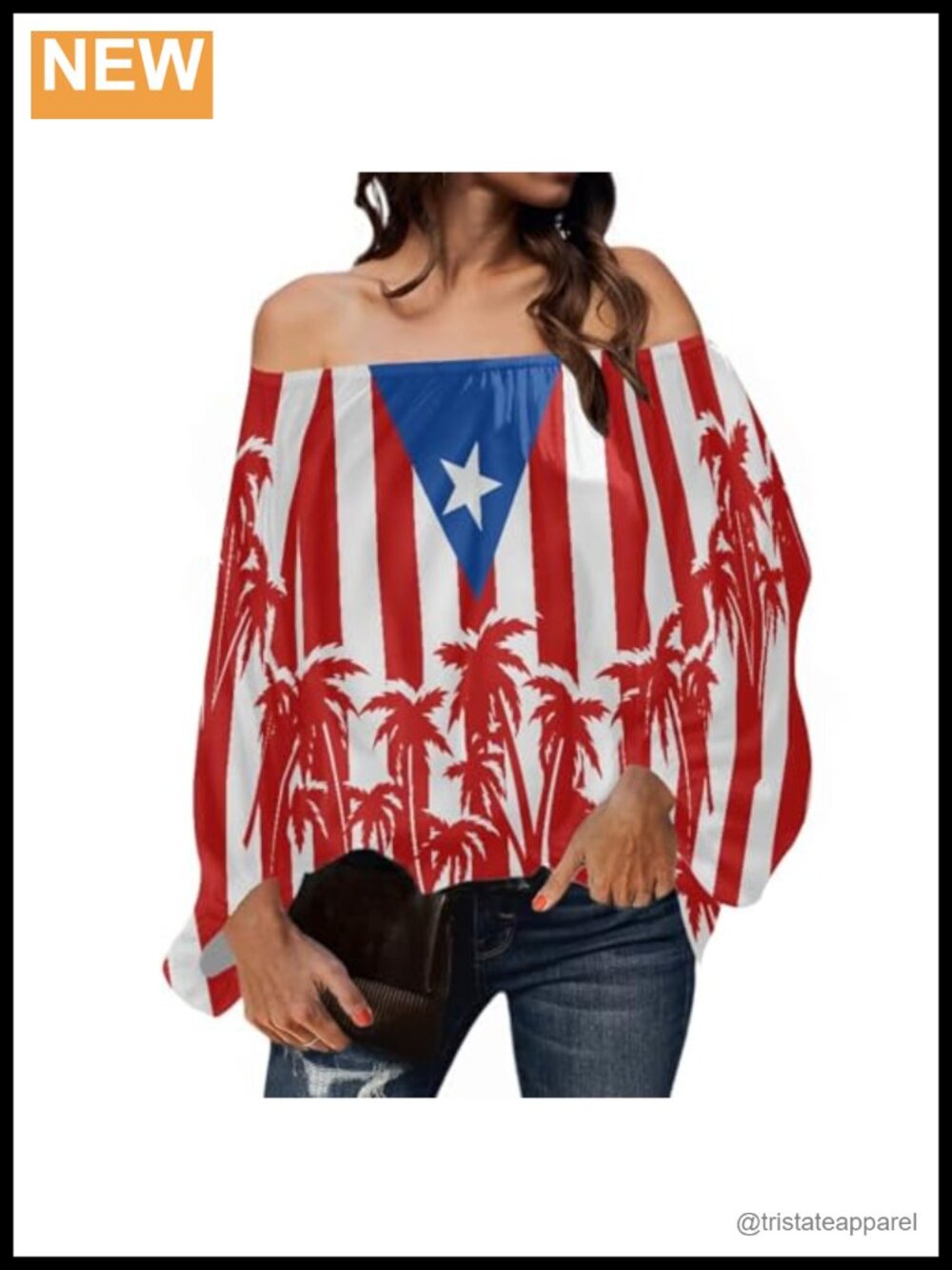 Rasta Lion Print Off Shoulder Top with Long Sleeves for Women Plus